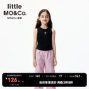 little MO&Co.抑菌 童装26夏装新款女童蝴蝶结弹力背心上衣吊带 黑色 抑菌 140 140/68