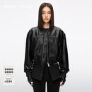 MISS SIXTY【杨幂同款】2026春季新款真皮外套女羊皮短夹克 黑色 M