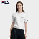 FILA 斐乐官方女子编织衫2026夏季新款基础百搭短装休闲短袖上衣 云白-WT XL 175/92A/XL