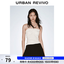 UR2026夏季新款女装休闲摩登复古波点系带抹胸UYY460190 本白印花 M