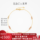 IL&CO尤珂 黄18K金坦桑石手链红宝石碧玺镶嵌多色宝石手饰时尚珠宝 五色宝石约 手链
