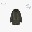 BERLUTI 早秋男装轻盈Fly皮革派克大衣 深绿色 48 /A48