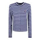 Polo Ralph Lauren女士卫衣纽扣门襟刺绣logo条纹长袖休闲开衫蓝白条纹经典配色 花色 均码 |S