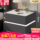 芝华仕新款智能床头柜无线充电卧室轻奢感网红多功能黑色柜子带锁 深灰【岩板款】不带感应灯 整装(需自行安装脚) x 50x40x48cm