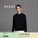 ERDOS 春夏圆领长袖职场通勤风商务休闲套衫简约男针织衫 黑 L 175/96A
