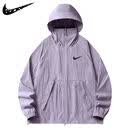 耐克（NIKE）冰丝速干防晒衣男女夏薄款情侣防晒服户外轻薄皮肤衣适配 灰紫色 2XL