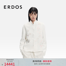 ERDOS 26早春手工苏绣丝绒双面毛呢上衣女外套 白 S 160/80A