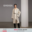ERDOS 春夏宽松直身两面穿百搭定位印花复古减龄女羊绒双面毛呢大衣 黑白条纹 XL 170/92A