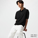 优衣库可机洗针织polo衫/短袖男装女装26春夏新款481725 09 黑色 L