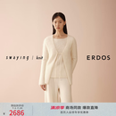 ERDOS×swaying联名系列 V领系带女士拉绒开衫 白 XL 175/92A
