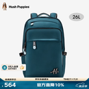 暇步士（Hush Puppies）背包男士双肩包帆布包新款时尚大容量电脑包便捷式休闲旅行包书包 蓝色 可放15.6寸笔记本
