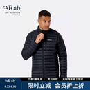 Rab 男士700蓬运动羽绒Microlight防泼水轻量排骨羽绒服403g QDB-16 墨黑色 M