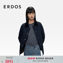 ERDOS 25秋冬翻领丝绵混纺保暖休闲上衣女棉服外套 藏蓝 S 160/80A