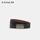蔻驰（COACH）【品牌直供】男士板扣腰带皮带38MM商务休闲黑棕色CQ009生日礼物