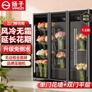 扬子（YANGZI）风冷鲜花保鲜冰箱冰柜冷柜冷藏柜 三门1500*600*2010风冷鲜花柜【单门花墙+双门平层】黑色无边框