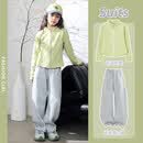 moonkids女童套装2026新款秋季运动服儿童秋装外套休闲裤子两件套 10206绿色+15259灰色【套装】 170 170cm