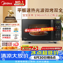 美的（Midea）微波炉烤箱一体机 小型家用平板易洁烧烤智能解冻20升微波炉  光波加热2026新款（M1-L201B二代）