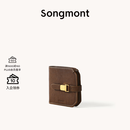 Songmont山下有松山行钱包设计师款皮夹短款卡包夹礼物男女零钱包 檀棕色 现货