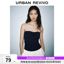 UR2026夏季新款女装休闲摩登复古波点系带抹胸UYY460190 宝蓝印花 M