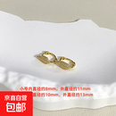 925银镀18K金法式满钻树叶耳环经典设计小巧精致时尚气质耳扣 18K金色小号 925银