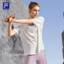 FILA ATHLETICS 斐乐女子短袖T恤 2023年夏季运动健身上衣T恤 本白色-WT 165/84A/M