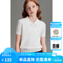 ELLE KIDS童装 POLO领短袖针织衫女童夏季新款法式经典莱赛尔上衣 白色 165 （M）