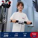 FILA【液氨整理】斐乐儿童童装短袖2026年夏季新款男童中大童上衣 云菇白-WT 150