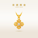老铺黄金古法手工足金项链·十字金刚杵1号钻饰吊坠 锁骨链款金重约8.0g