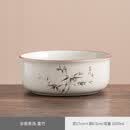豪祥（HAOXIANG）陶瓷大号汝窑缠枝莲茶洗家用功夫茶具配件杯洗茶渣缸茶杯收纳水盂 JSD汝窑茶洗（富竹） 网红款