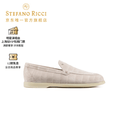 Stefano Ricci /史蒂芬劳.尼治26春夏男鞋 鹰头磨面鳄鱼皮革乐福鞋 卡其色 41