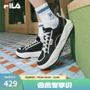 斐乐（FILA）官方男鞋COOKIES复古帆布鞋曲奇鞋时尚休闲鞋 黑/奶白-BG 42