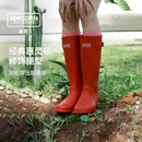 JOYCORN加可经典女款惠灵顿哑光防水防滑高筒雨靴雨鞋时尚休闲户外胶鞋 限定红 哑光面 37