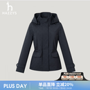 哈吉斯（HAZZYS）女装 秋季女士外套收腰菱形格棉服女ASSSU0CCU26 黑色BK XL (170/92A 42)