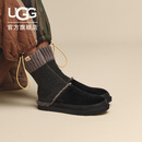 UGG秋季男士轻便简约纯色平底休闲拖鞋1174585BLK|黑色42