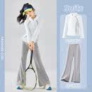 moonkids女童运动套装儿童秋季户外速干裤女大童羽毛球训练服 10202白色9669灰色【套装】 130