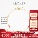 IL&CO尤珂 黄18K金坦桑石手链红宝石碧玺镶嵌多色宝石手饰时尚珠宝 五色宝石约 手链