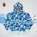 BAPE女装26年春夏全拉链鲨鱼连帽卫衣开衫外套00115Q 蓝色BLX S