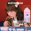ROSYDOEDIAN  RDD撇起系列骨头发抓大号小号鲨鱼夹子发夹扁平抓夹发饰 棕底粉星星（大号）
