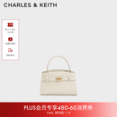 CHARLES&KEITH鳄鱼纹凯莉包手提斜挎婚包包女包生日礼物送女友CK2-50270880-1 Ivory象牙色 S