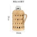 咏幻竹编热水瓶批发家用手工竹青中式复古茶室餐厅大容量内胆保温暖壶 精致黄镂空1.6升麻绳款