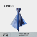 ERDOS 早春精纺商务休闲拼色男披肩围巾 夏夜蓝 180cmX70cm