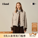 ELAND【暖格绗缝棉服】【特氟龙三防】衣恋菱格廓形外套26新款 浅卡其色(36)L/Beige S /160