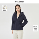 娜尔思（NAERSI）【都市户外】娜尔思棉服收腰显瘦女年秋季新款保暖外套 暗青紫色 2XL
