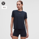 lululemon丨Jersey 女士训练经典剪裁短袖T恤 *文字徽标 LW3KMGS 海军蓝 S /6