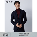 ERDOS 单排两粒扣商务正装西装无开衩平驳领通勤风男西服外套 深酞蓝 175/96A/L