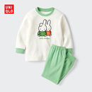 优衣库婴幼儿绘本合作系列睡衣/长袖米菲宝宝UT起居服486425 53 草绿色 100