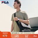 FILA 斐乐官方男包挎包2026夏季新款邮差包时尚潮流单肩包斜挎包 正黑色-BK XS