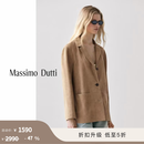 Massimo Dutti折扣升级2026女装复古风质感真皮西装外套04777637 浅驼色 S (CN 170/88A)