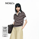 MO&Co.【C+系列】针织衫2026夏新品醋酸棉轻薄微透粉棕条纹MBF2SWT052 巧克力色 M /165