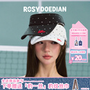 ROSYDOEDIAN圆圆的脑壳空顶帽波点遮阳帽户外防晒运动鸭舌帽女夏 白色波点 均码